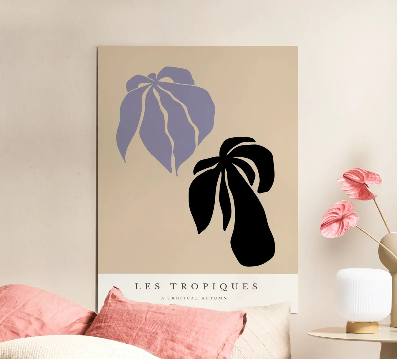 Les Tropiques No 06 poster con telaio in legno da treechild