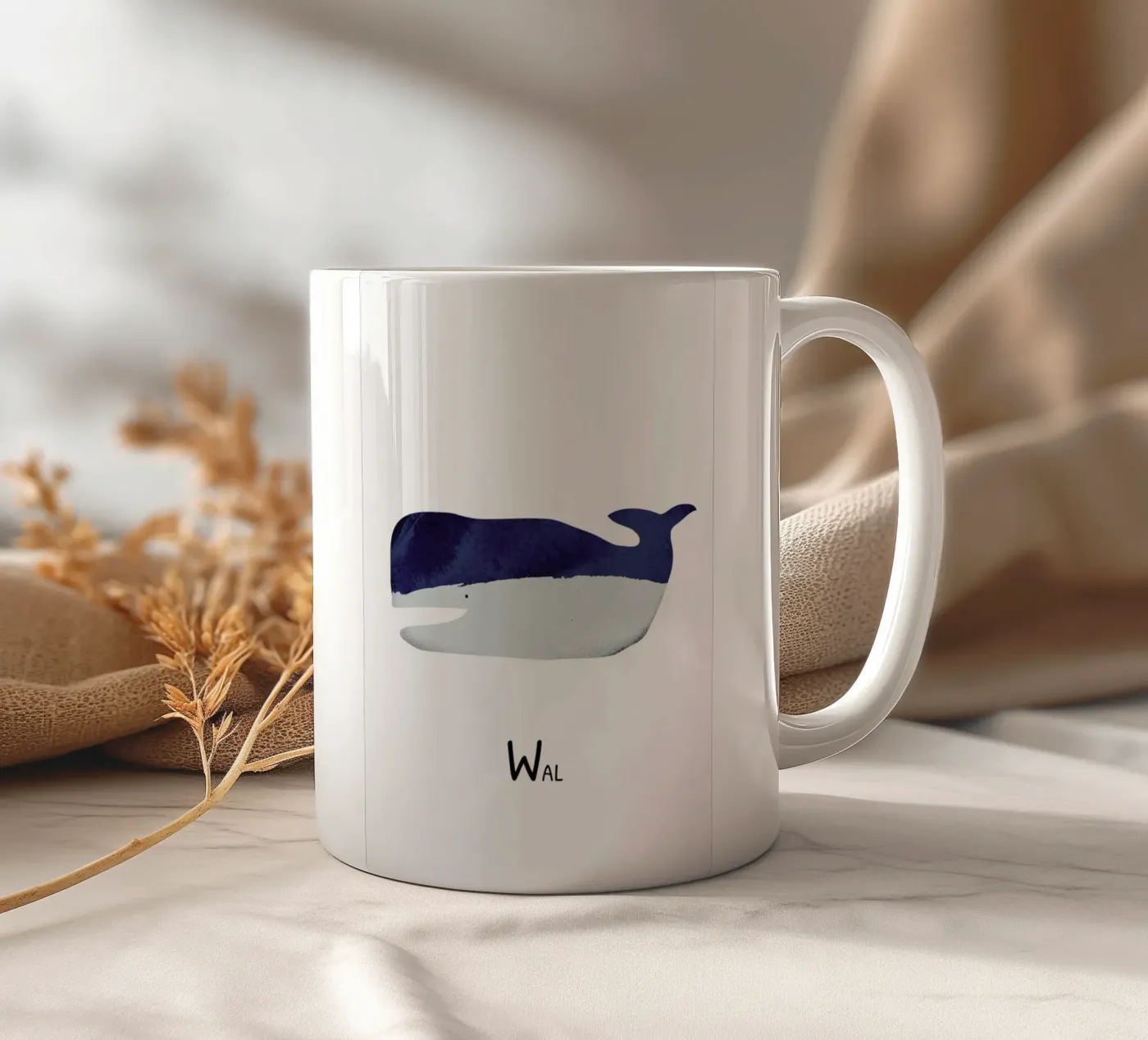 Wal ceramic mug by Little Flourishes