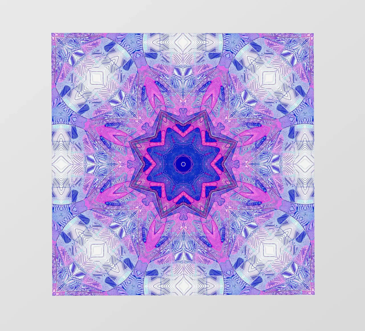 Étoile bleue à 8 branches entourée de formes roses/turquoises ... bâche pvc de Gürsel Yesil Digital Art