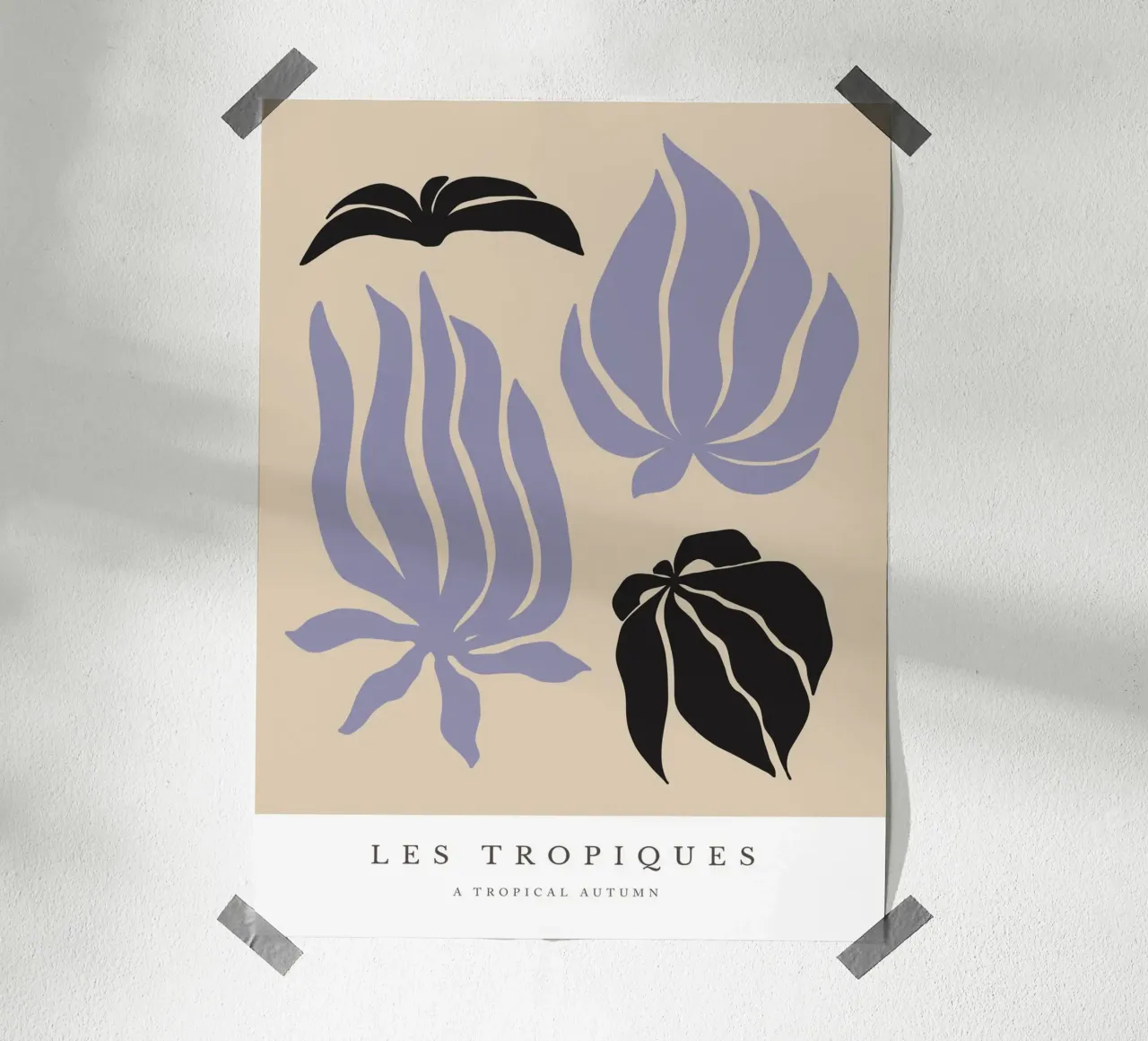 Les Tropiques No 07 poster con telaio in legno da treechild