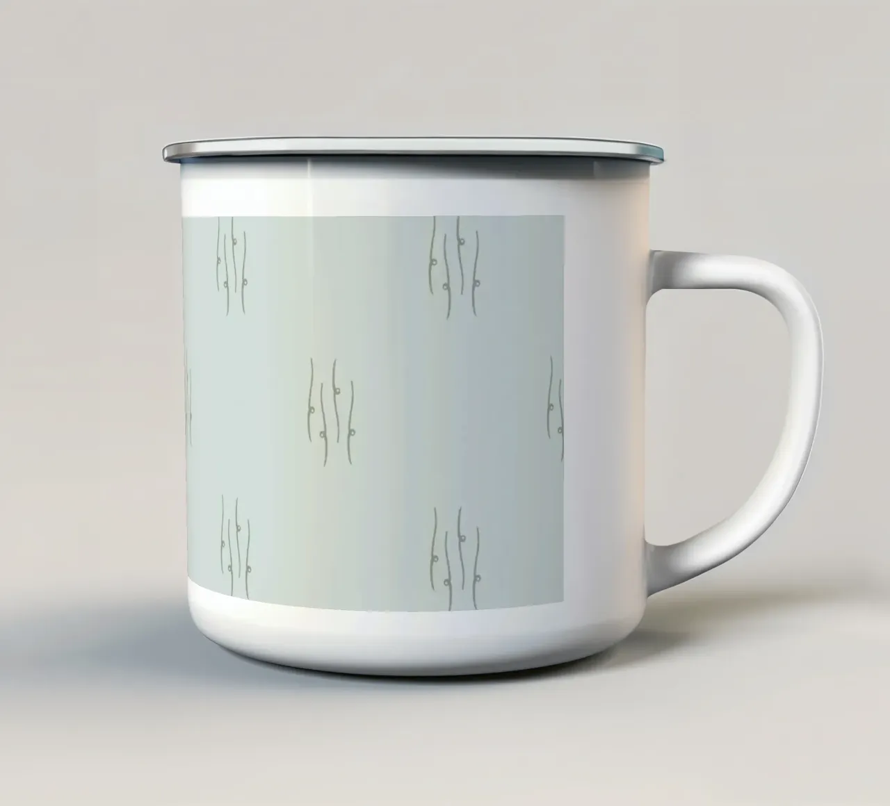Linee decorative monocromatiche tazza in smalto da Wackapacka