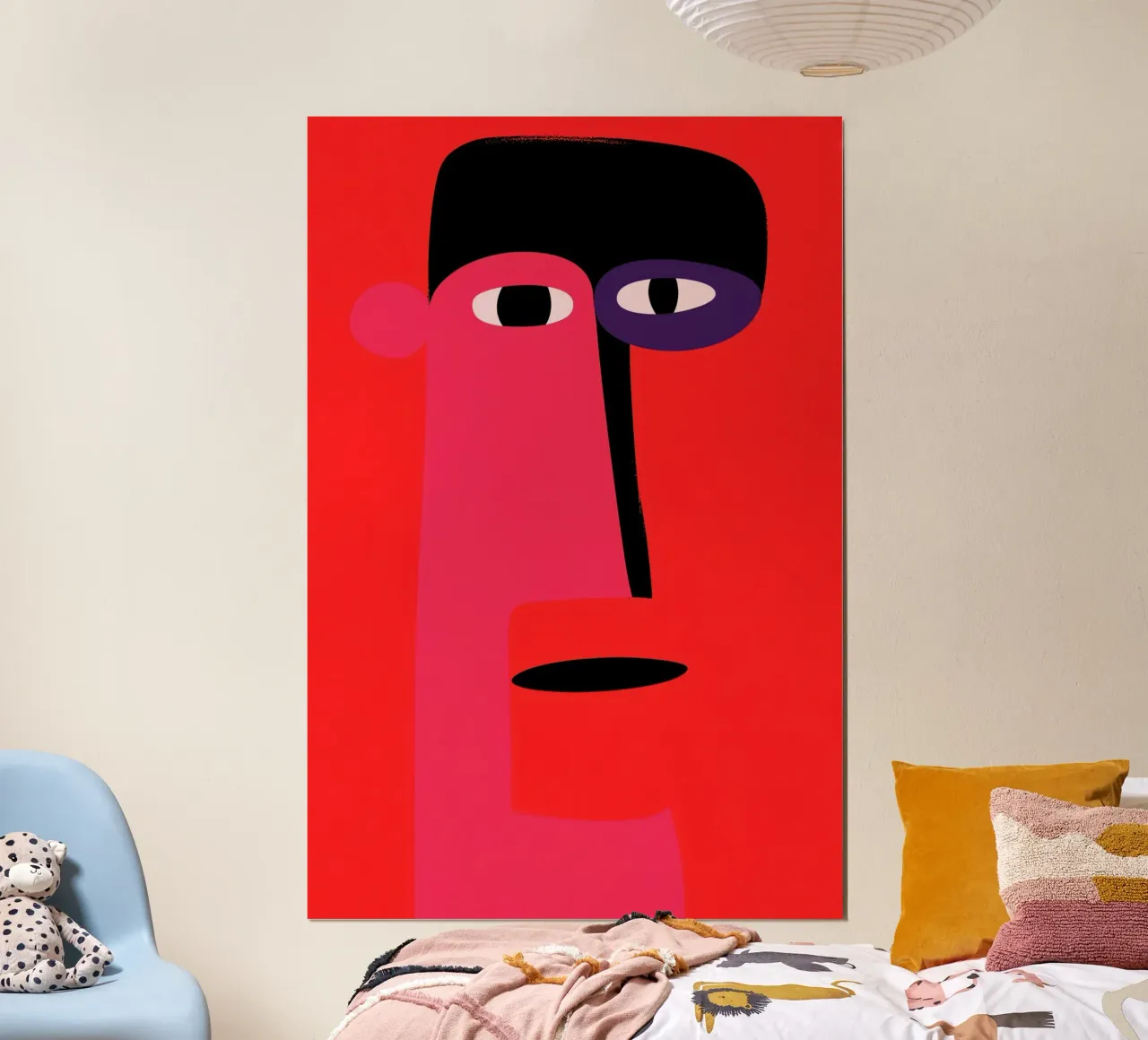 Ritratto minimalista del pittore in rosso poster da Autofocus