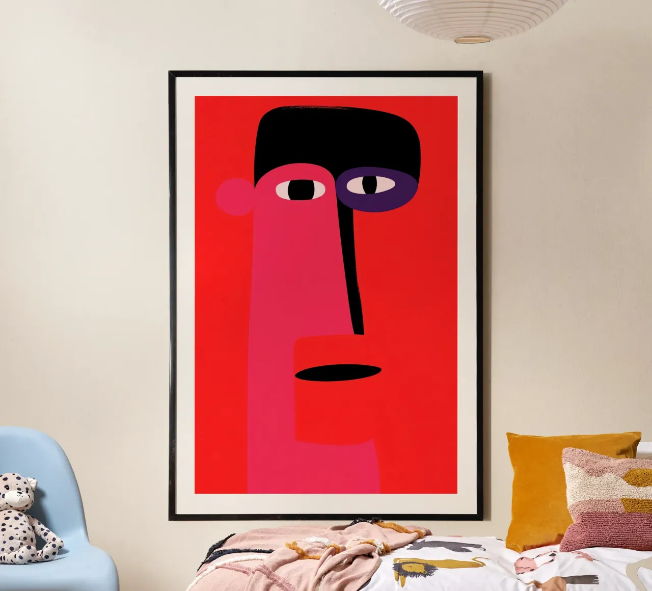 Ritratto minimalista del pittore in rosso poster da Autofocus