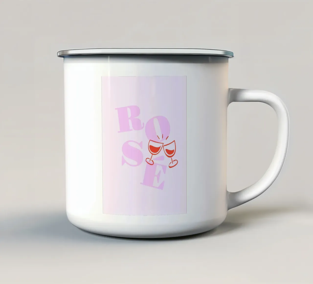 Rosé wine tazza in smalto da Bureau Purpur
