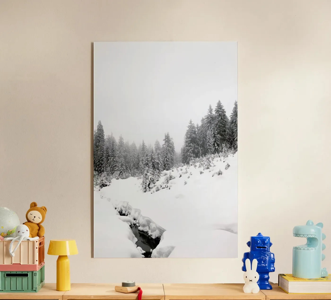 Black River, White Winter Forest plexiglass da Studio Nahili