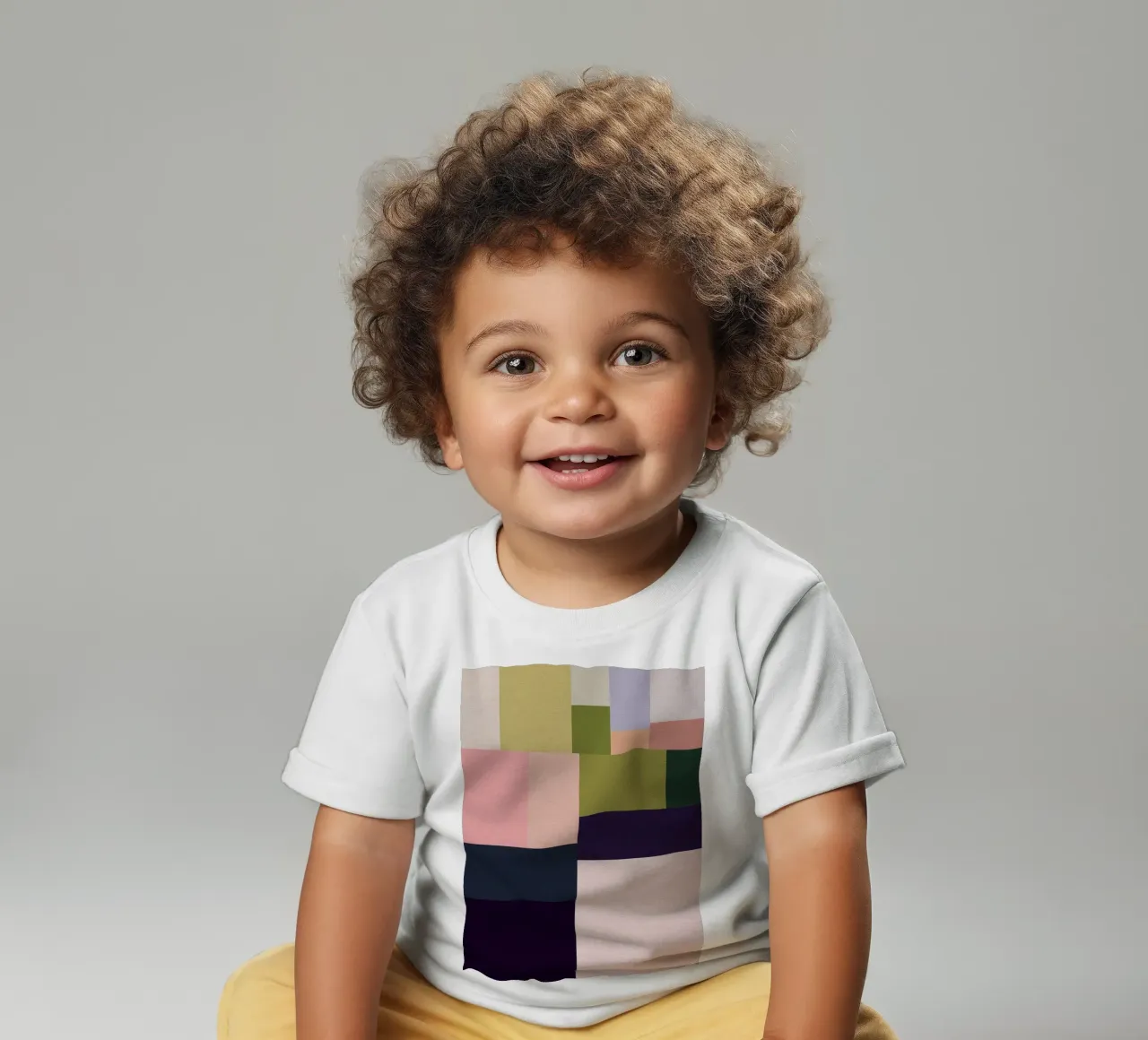 Boheemse geometrie uit het midden van de eeuw - Zomervelden in roze, groen baby t-shirt van Dominique Vari Abstract