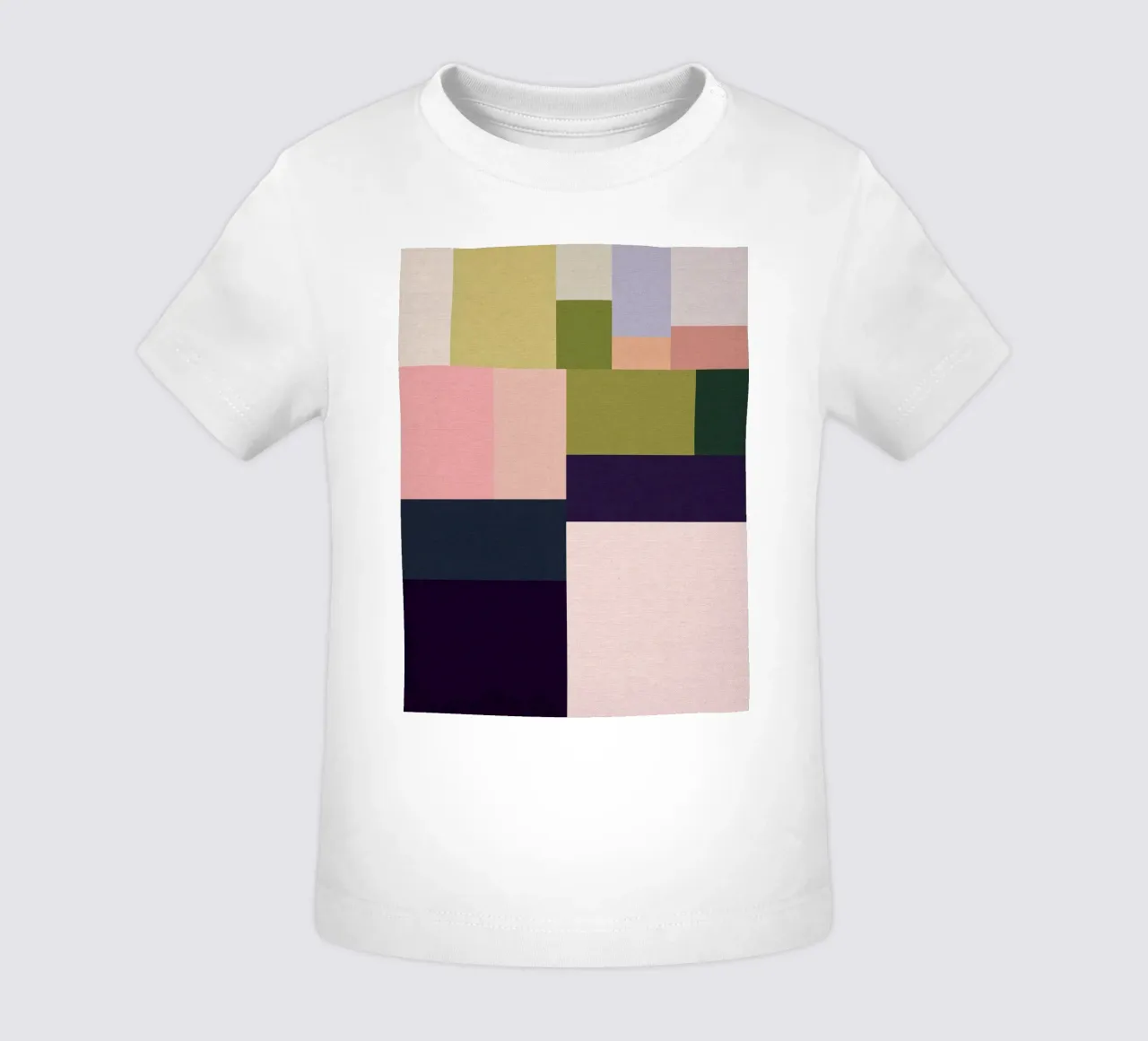 Boheemse geometrie uit het midden van de eeuw - Zomervelden in roze, groen baby t-shirt van Dominique Vari Abstract