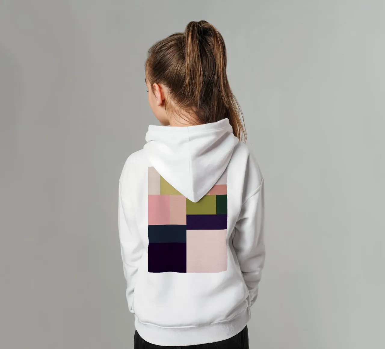 Bohemian Geometry aus der Jahrhundertmitte - Sommerfelder in Rosa, Grün Kinder Hoodie von Dominique Vari Abstract