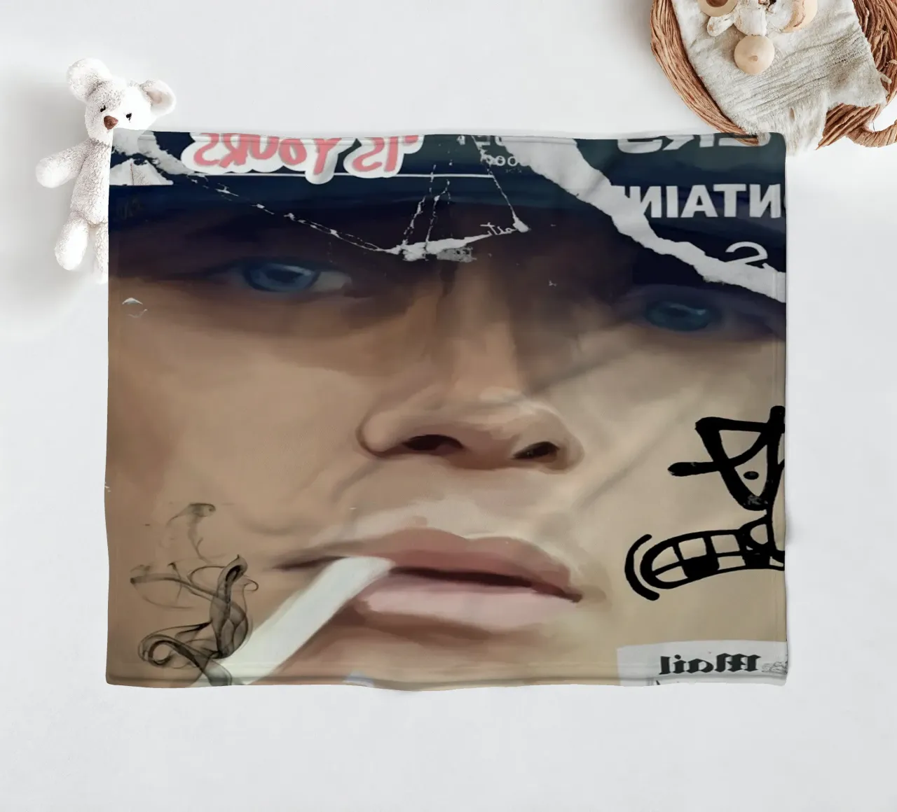 Shelby street art fleece blanket by Low poly art