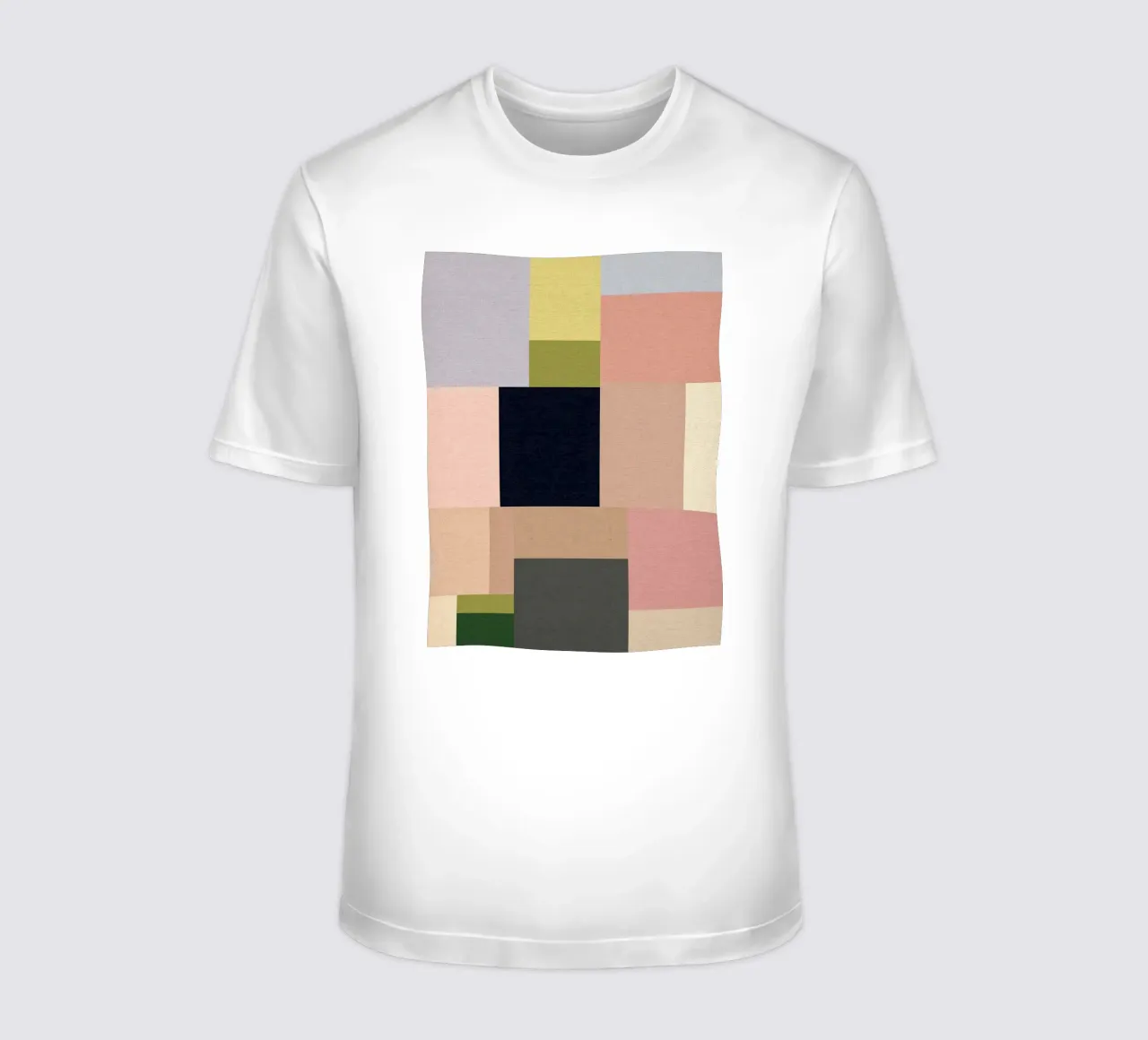 Abstract Summer Fields - Geometría Mid Mod Rosa, Verde y Azul camiseta de Dominique Vari Abstract