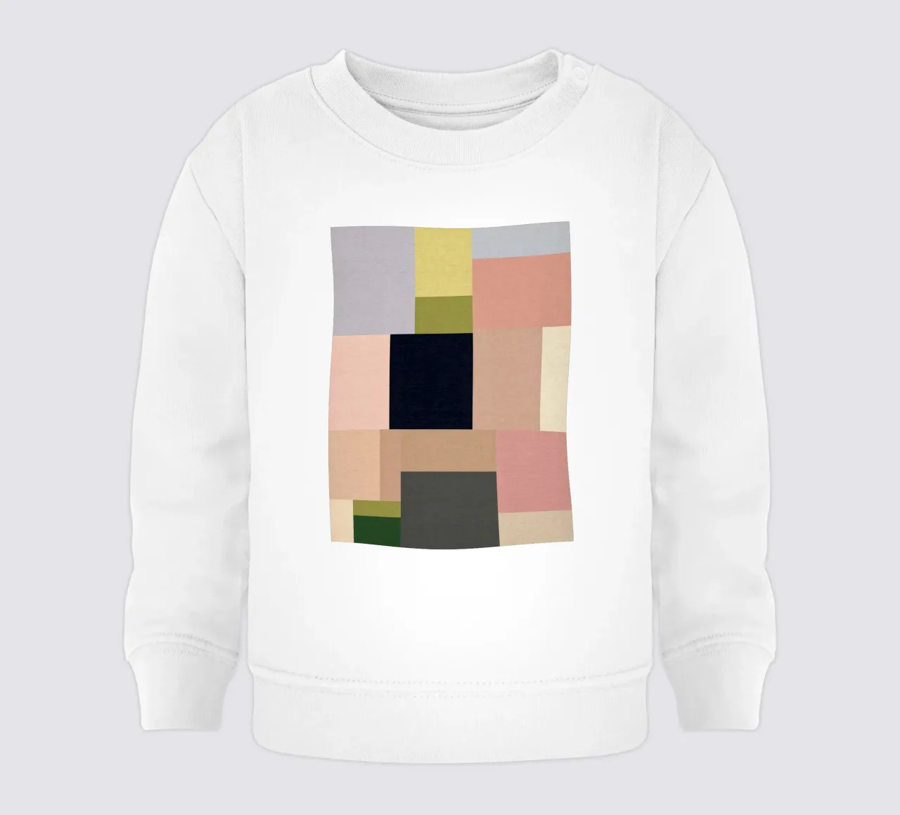 Abstract Summer Fields - Geometría Mid Mod Rosa, Verde y Azul sudadera de bebé de Dominique Vari Abstract