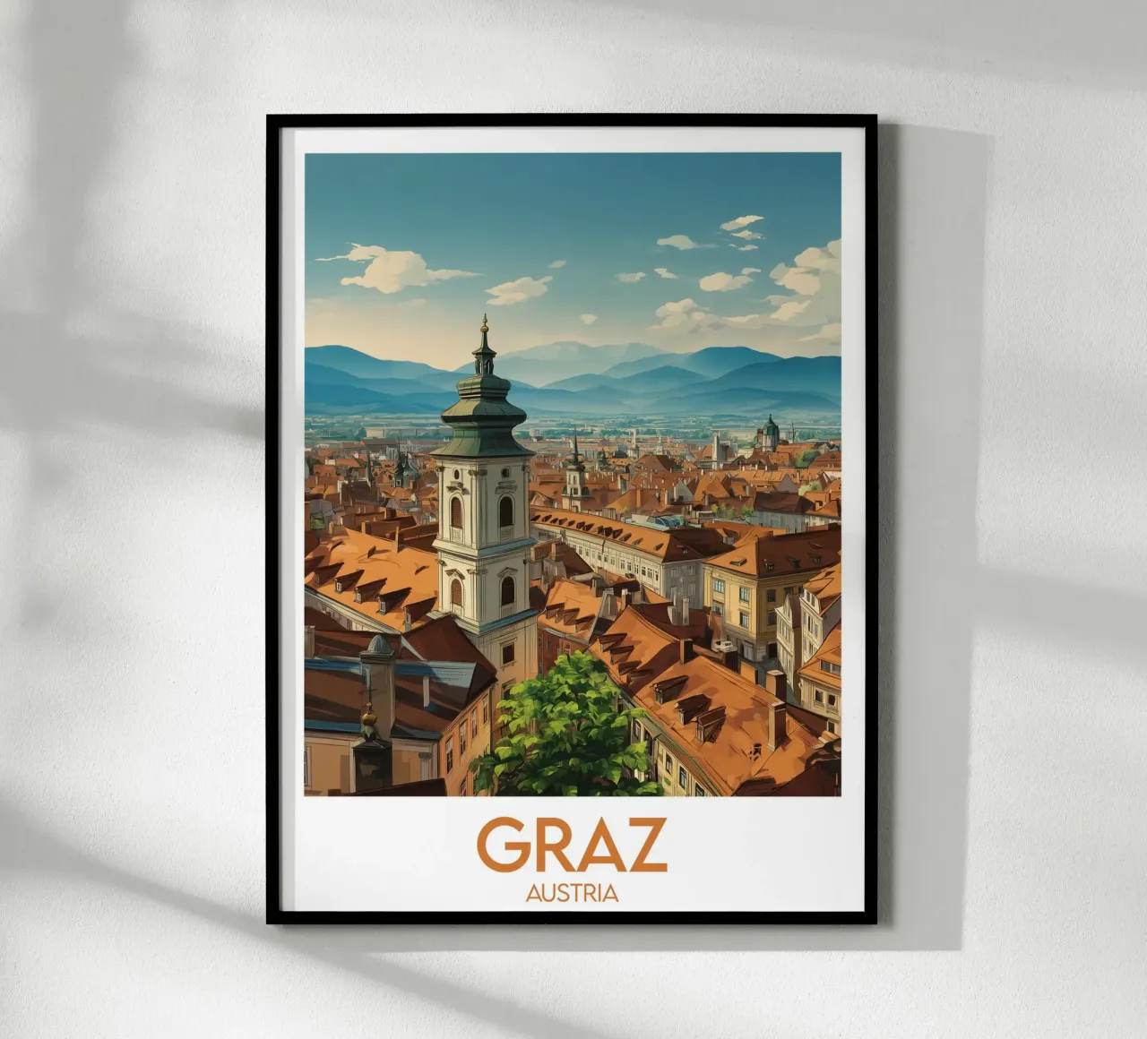 Affiche Graz poster con telaio in legno da Frame the World