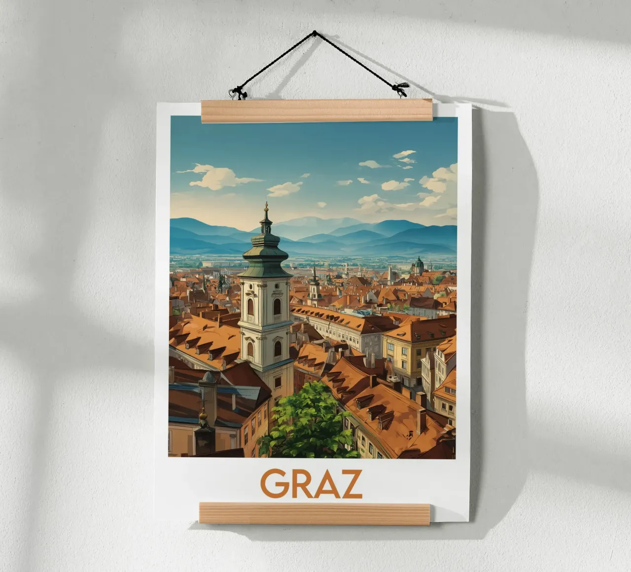 Affiche Graz poster con telaio in legno da Frame the World