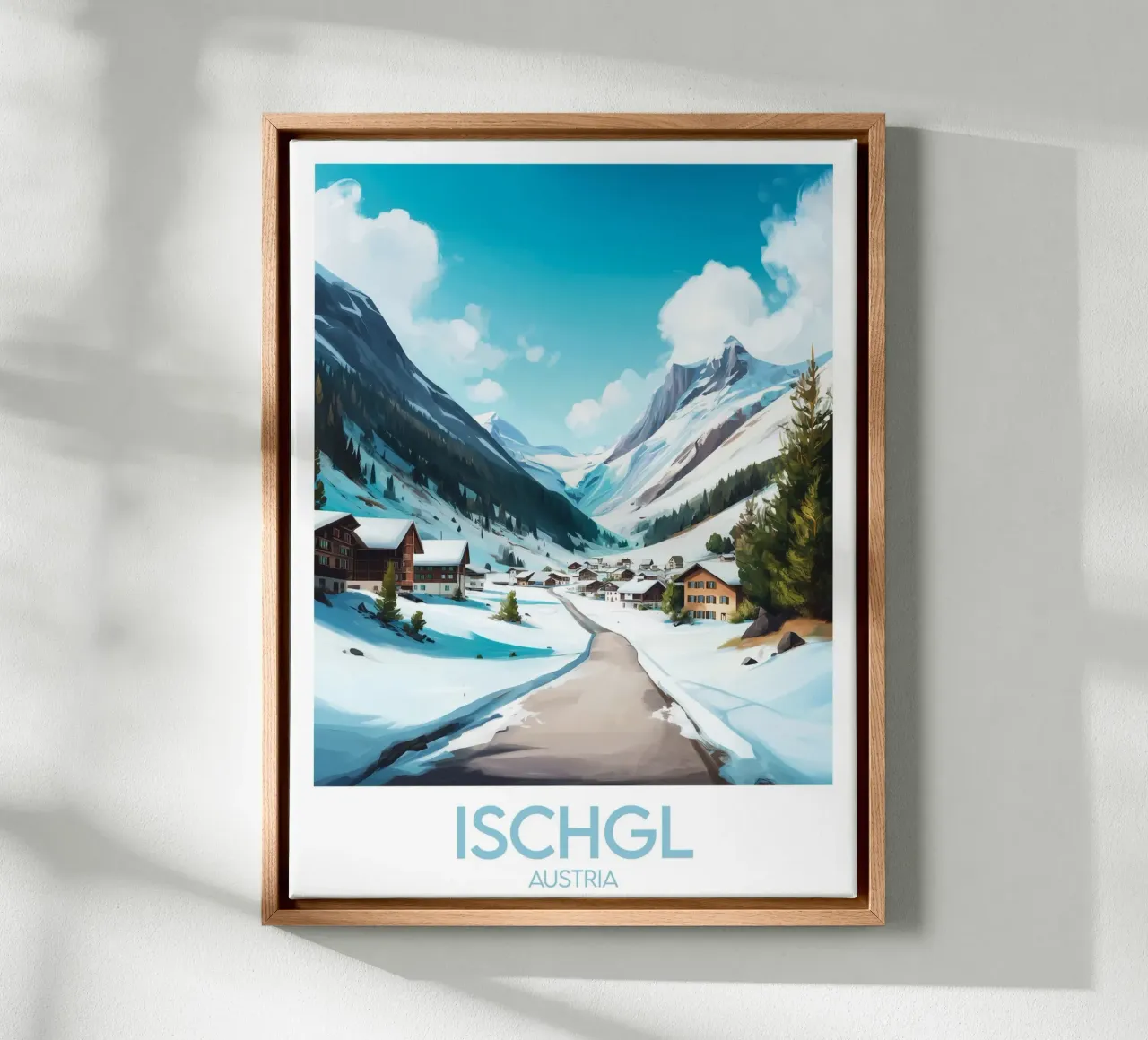 Affiche Ischgl tela con Cornice a cassetta da Frame the World