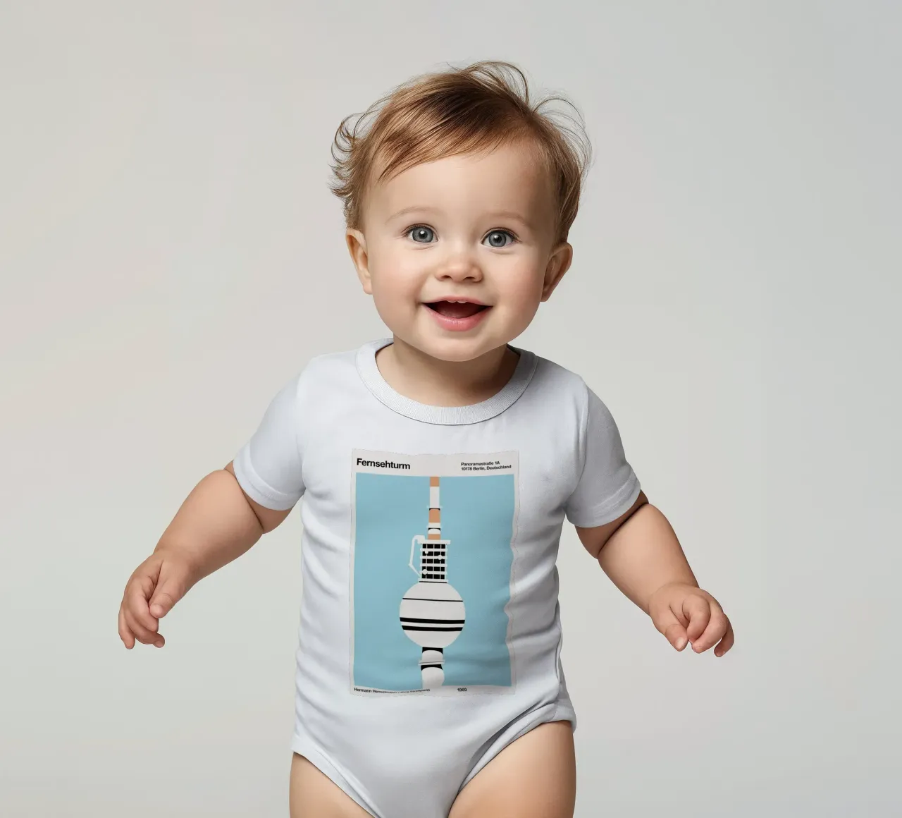 Fersehturm body neonato maniche corte da Florent Bodart