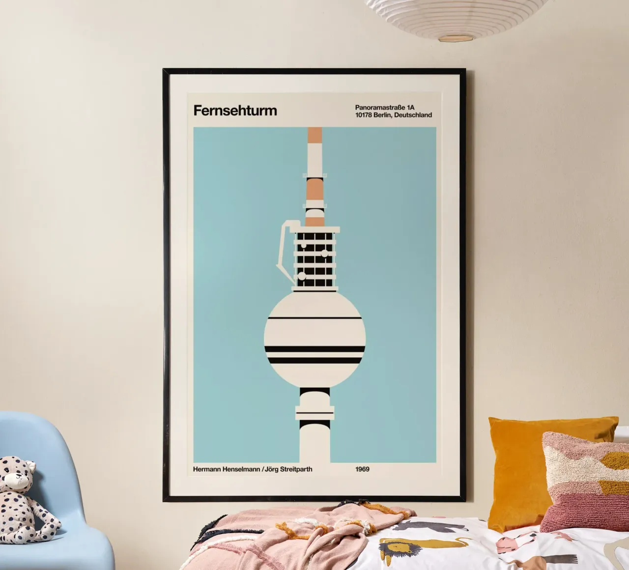 Fersehturm poster con telaio in alluminio da Florent Bodart