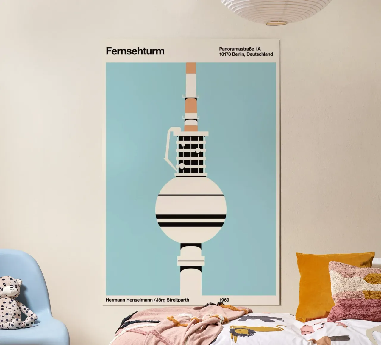 Fersehturm poster con telaio in alluminio da Florent Bodart