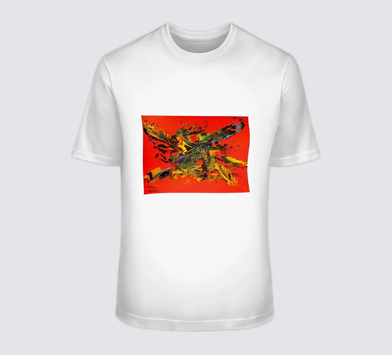 MESSAGE FROM THE HEART 12 t-shirt da Thierry Vobmann Abstract painting