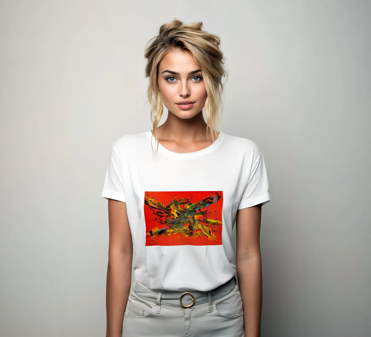 MESSAGE FROM THE HEART 12 t-shirt da donna da Thierry Vobmann Abstract painting