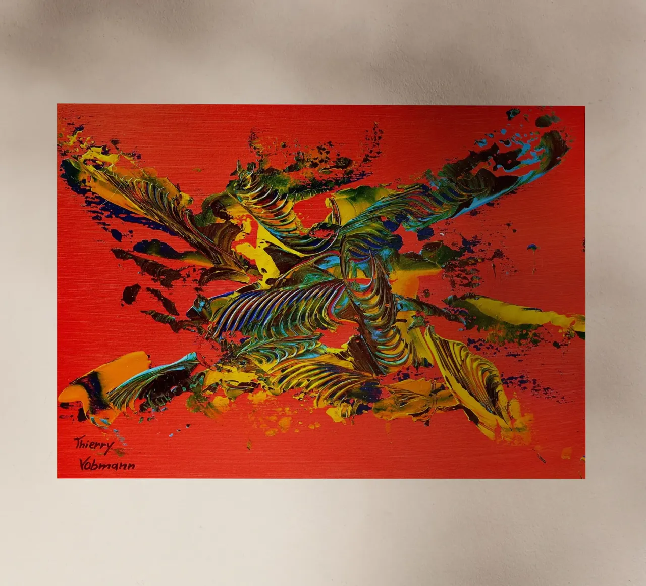 MESSAGE FROM THE HEART 12 pellicola backlit da Thierry Vobmann Abstract painting