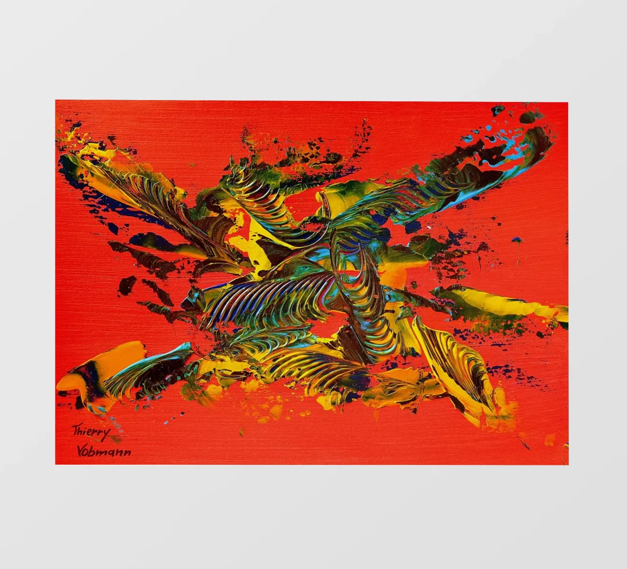 MESSAGE FROM THE HEART 12 pellicola backlit da Thierry Vobmann Abstract painting