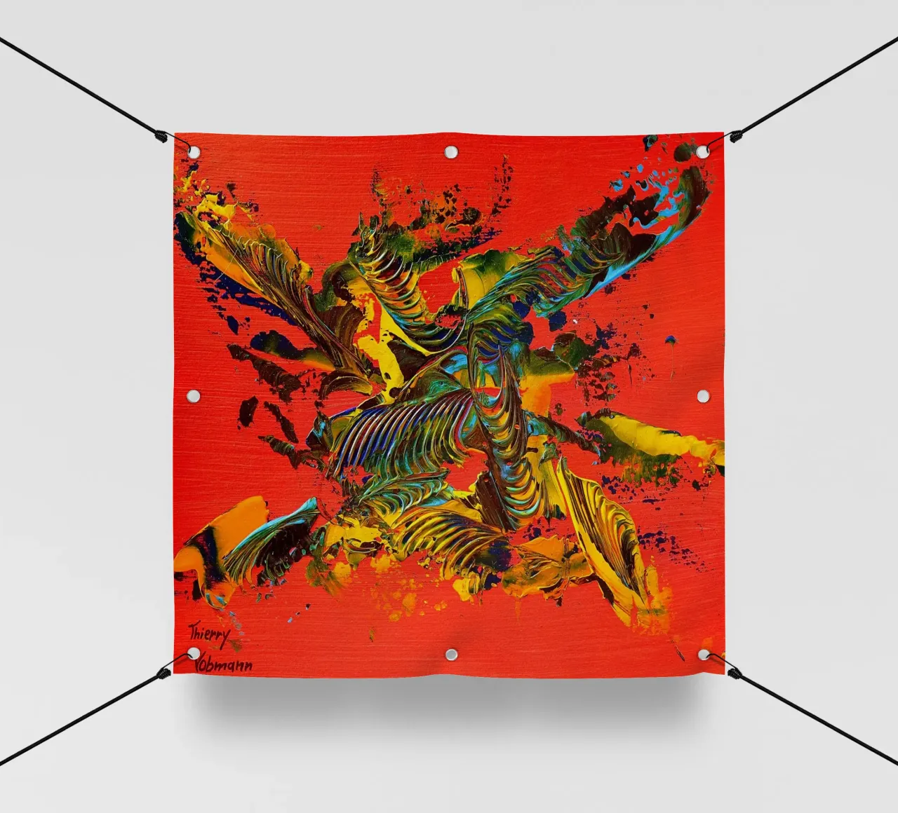MESSAGE FROM THE HEART 12 telo in pvc da Thierry Vobmann Abstract painting