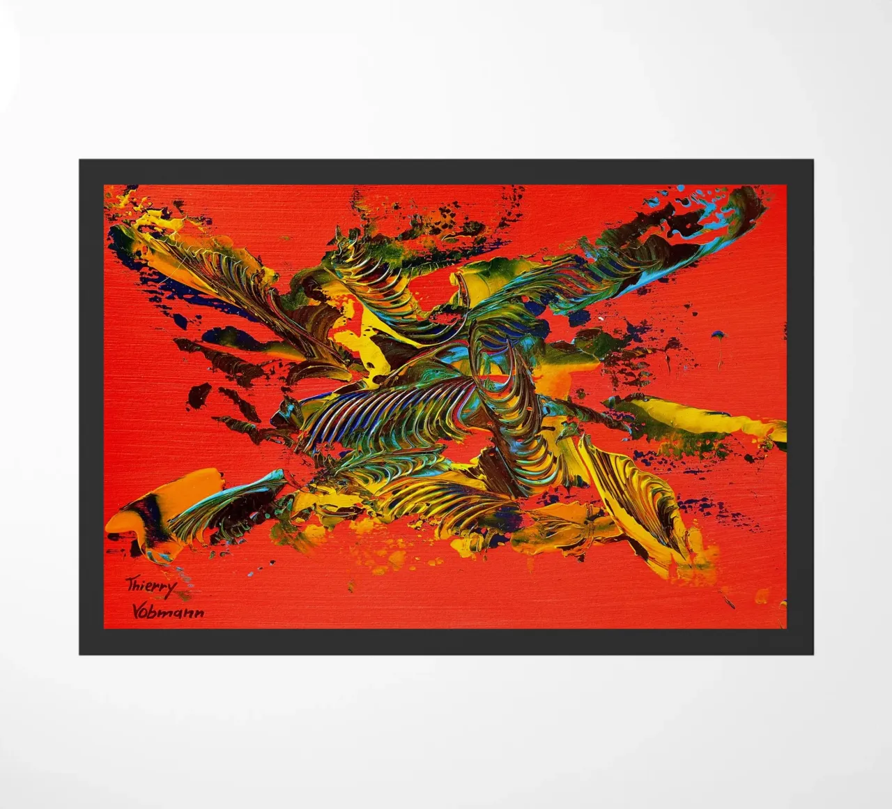 MESSAGE FROM THE HEART 12 Fußmatte von Thierry Vobmann Abstract painting