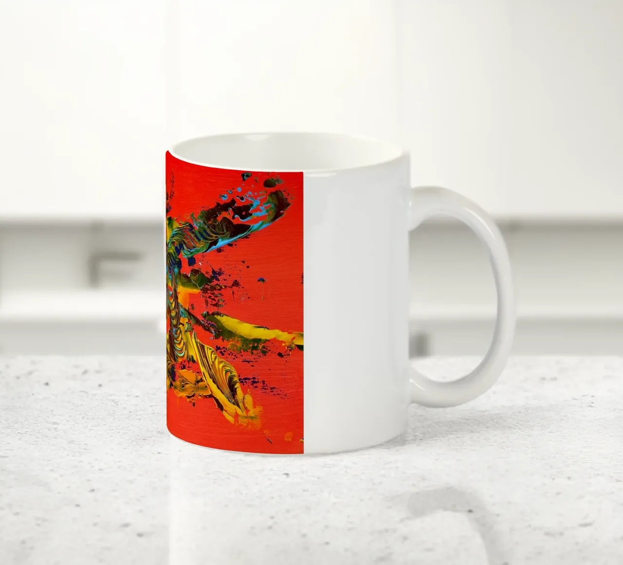 MESSAGE FROM THE HEART 12 tazza in ceramica da Thierry Vobmann Abstract painting