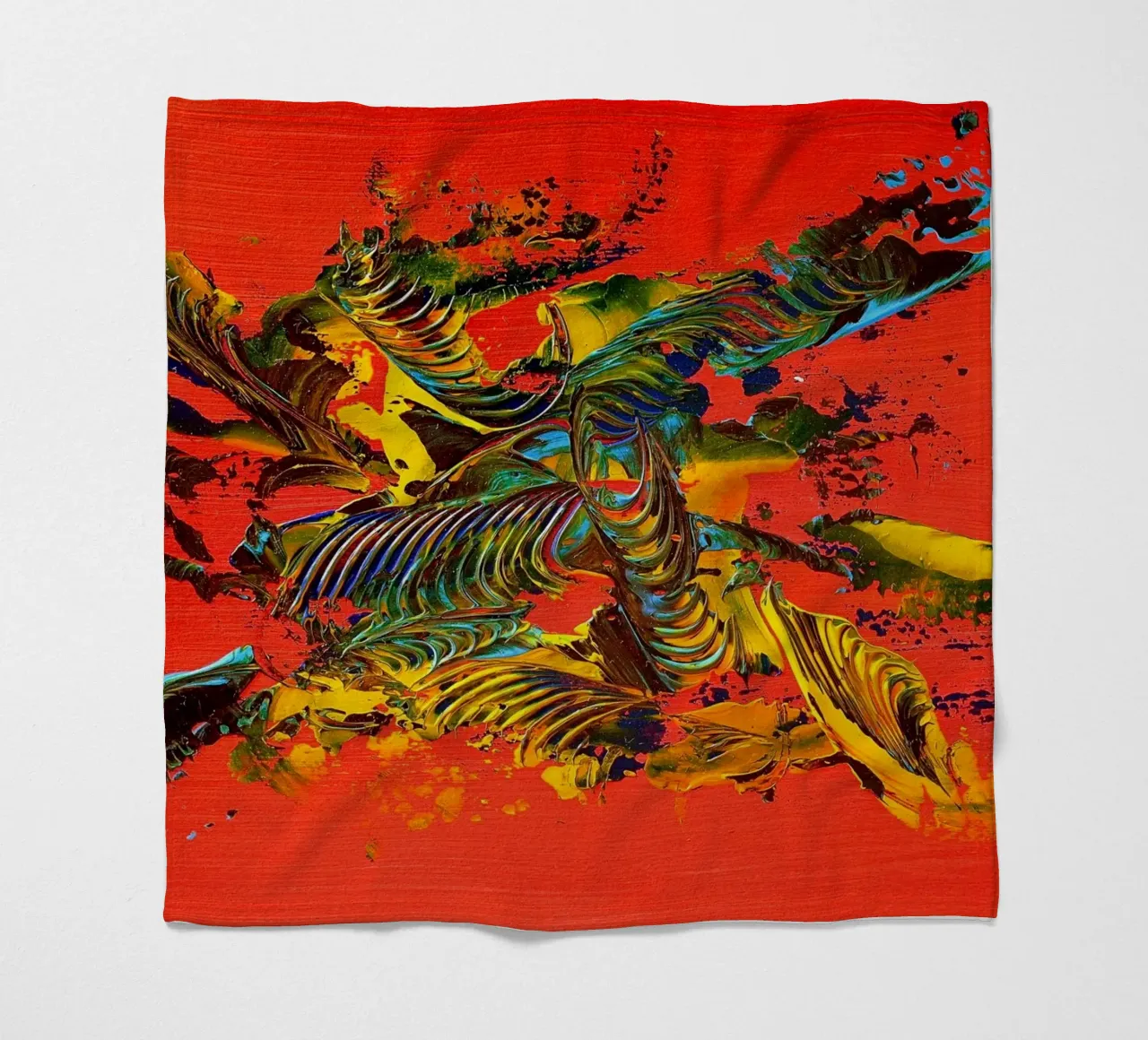 MESSAGE FROM THE HEART 12 coperta in pile da Thierry Vobmann Abstract painting