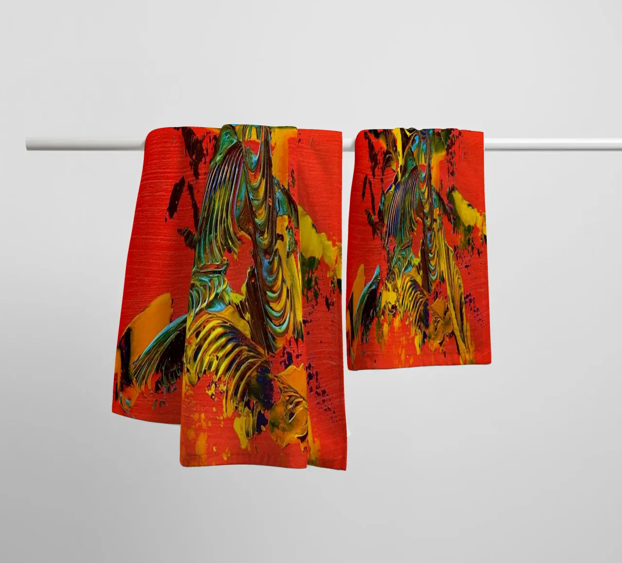 MESSAGE FROM THE HEART 12 asciugamano da bagno da Thierry Vobmann Abstract painting