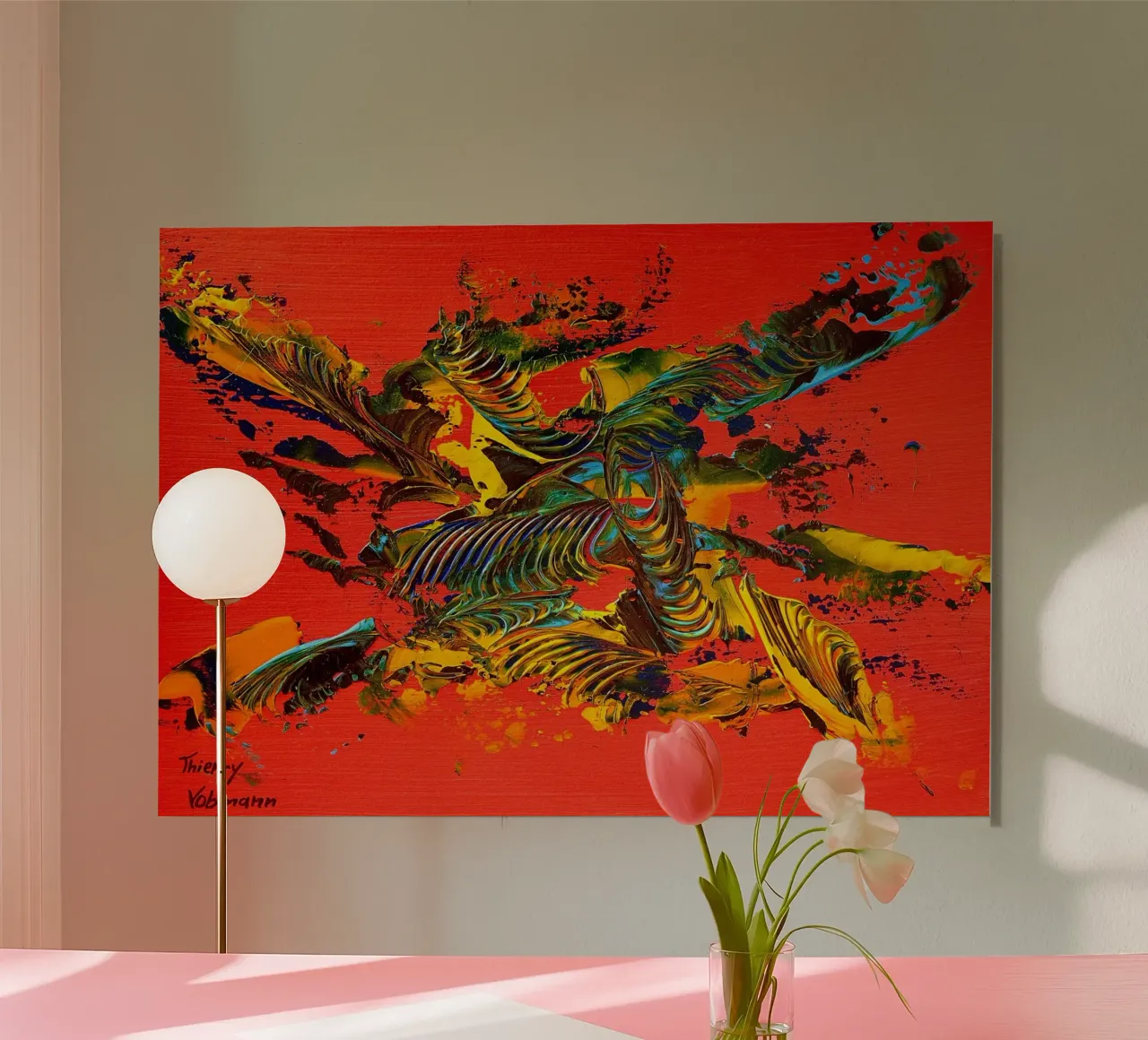 MESSAGE FROM THE HEART 12 alluminio dibond da Thierry Vobmann Abstract painting