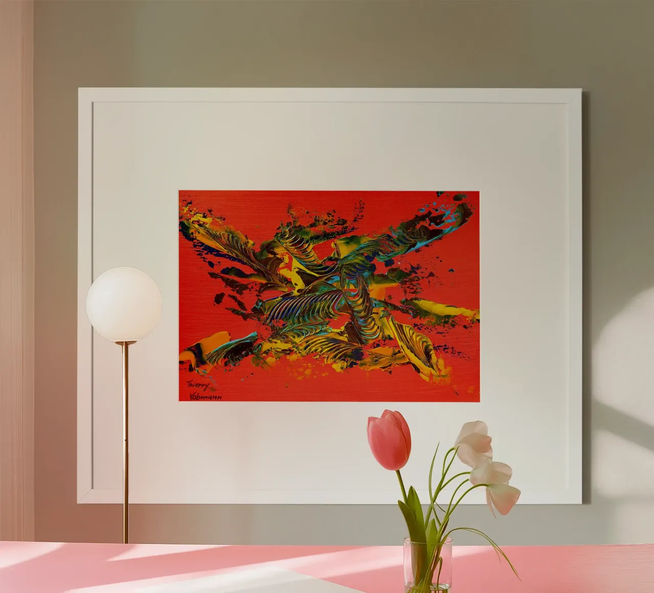 MESSAGE FROM THE HEART 12 carta hahnemühle da Thierry Vobmann Abstract painting