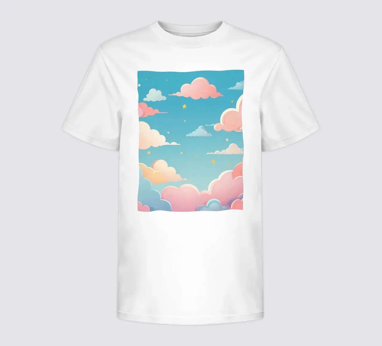 pastello Nuvole e stelle colorate riempiono il cielo t-shirt bambini da DesignDoodle