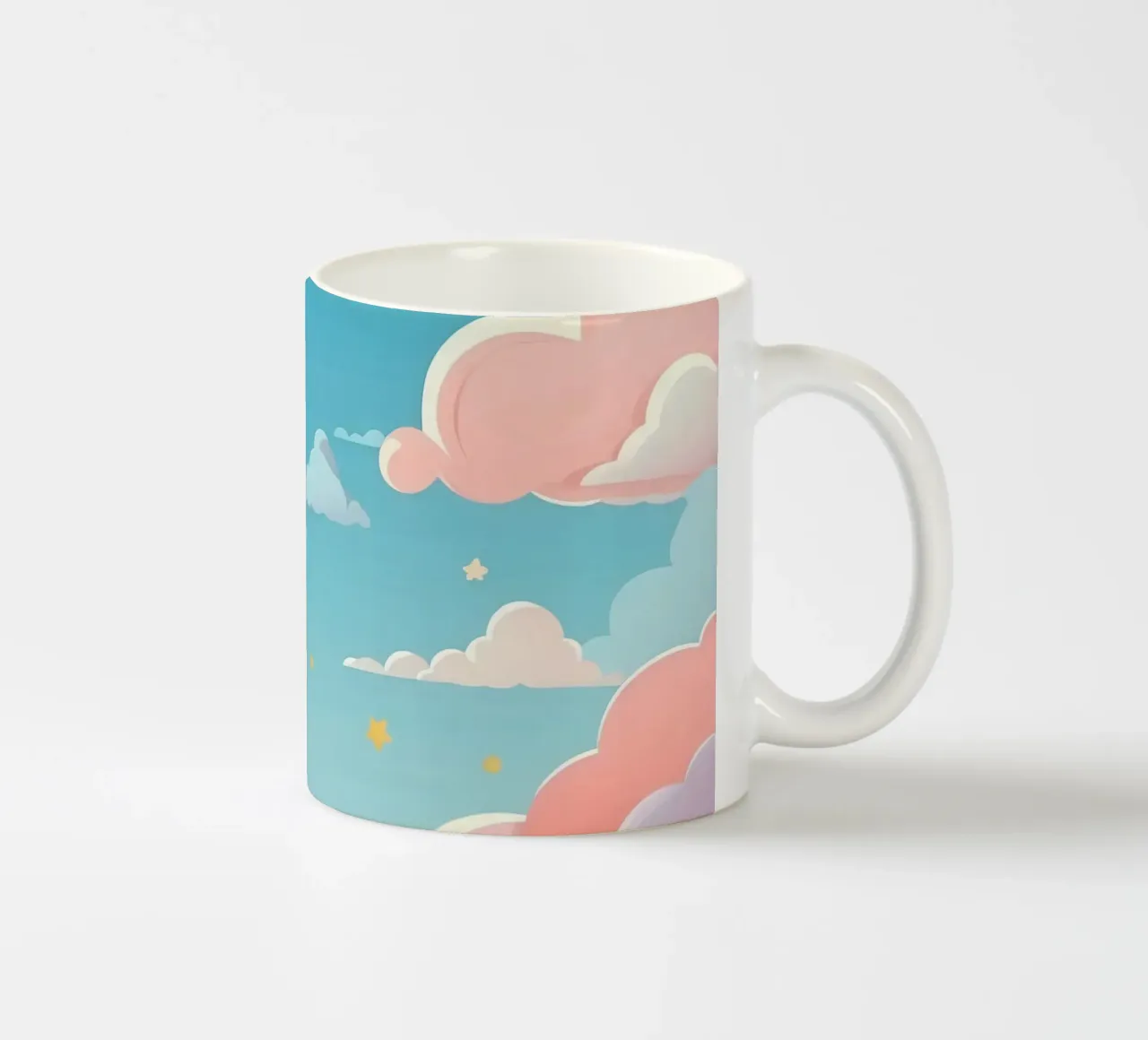 pastello Nuvole e stelle colorate riempiono il cielo tazza in ceramica da DesignDoodle