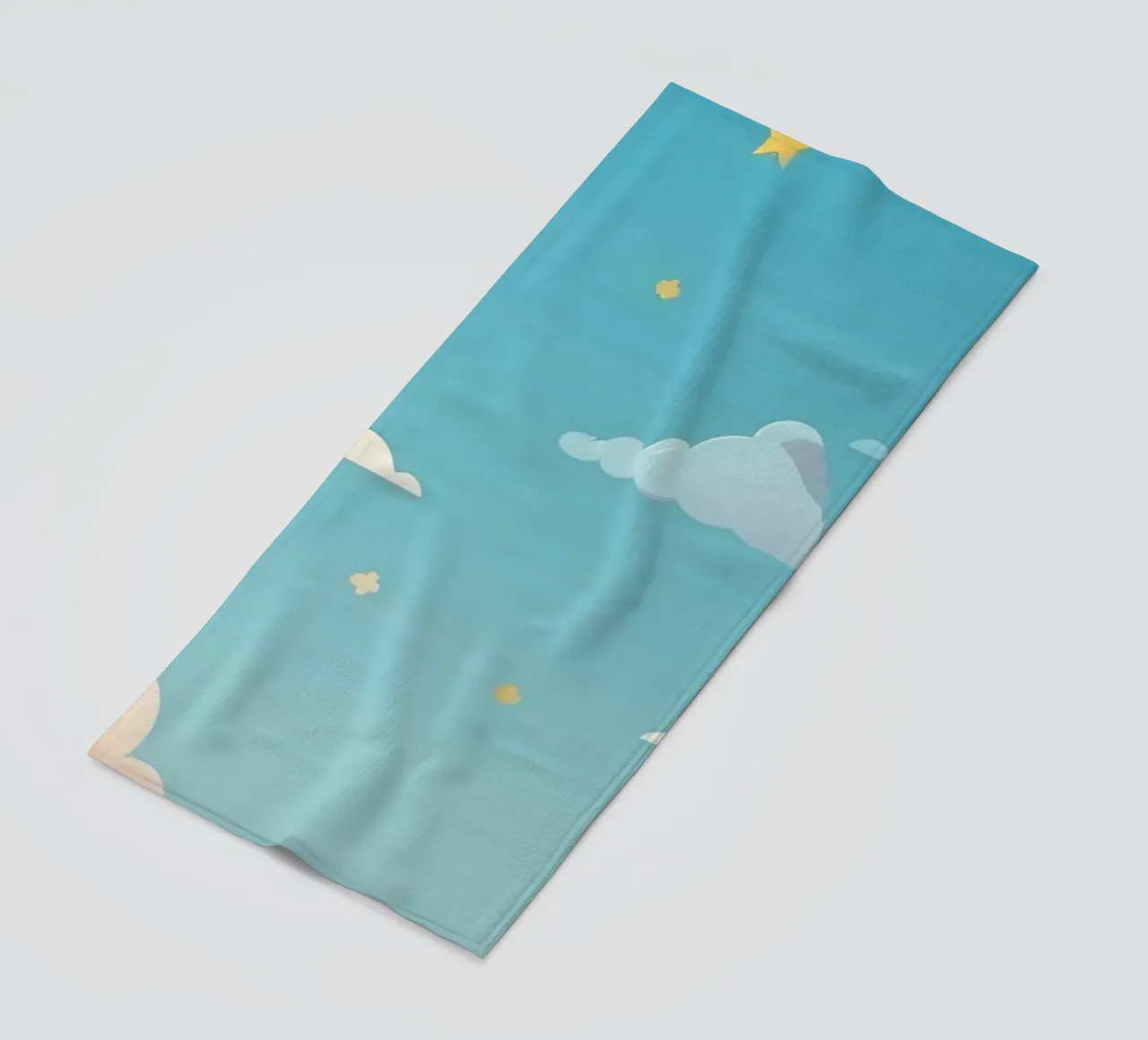 pastello Nuvole e stelle colorate riempiono il cielo telo mare da DesignDoodle