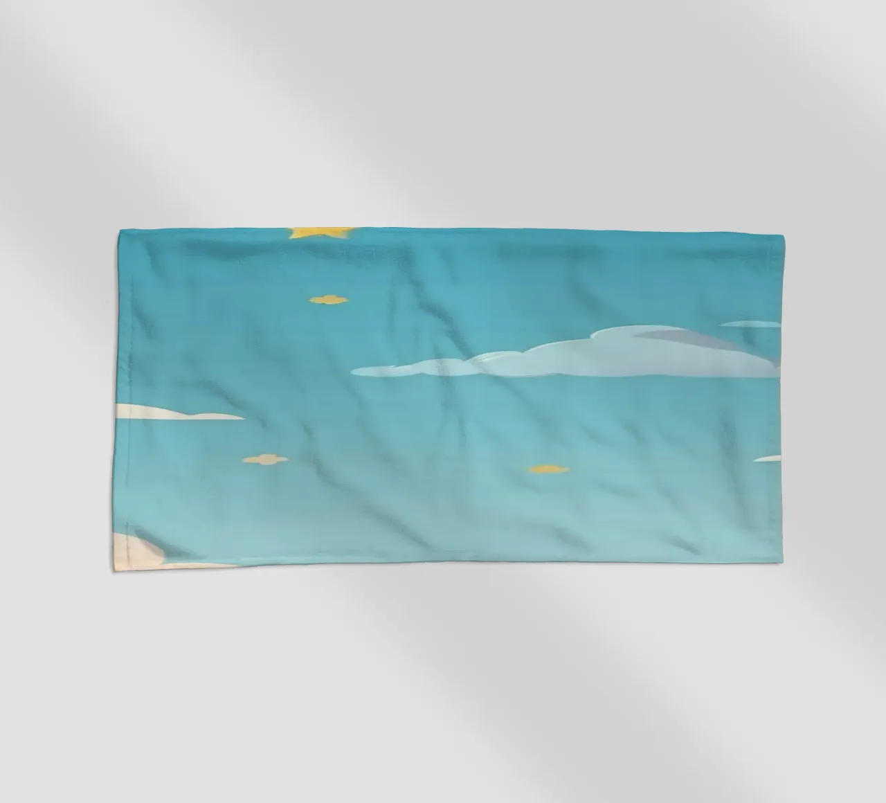 pastello Nuvole e stelle colorate riempiono il cielo telo mare da DesignDoodle