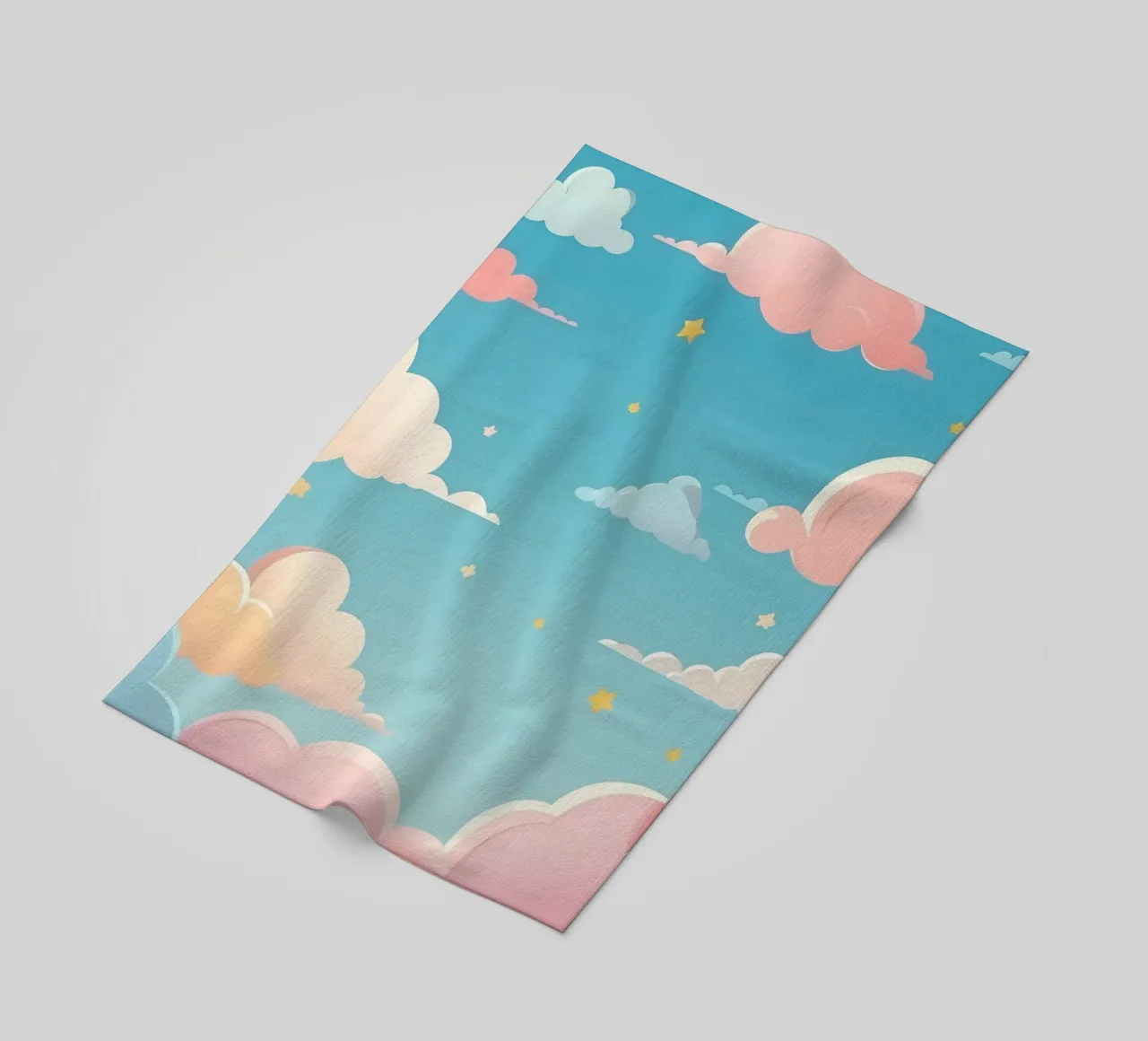 pastello Nuvole e stelle colorate riempiono il cielo telo mare da DesignDoodle