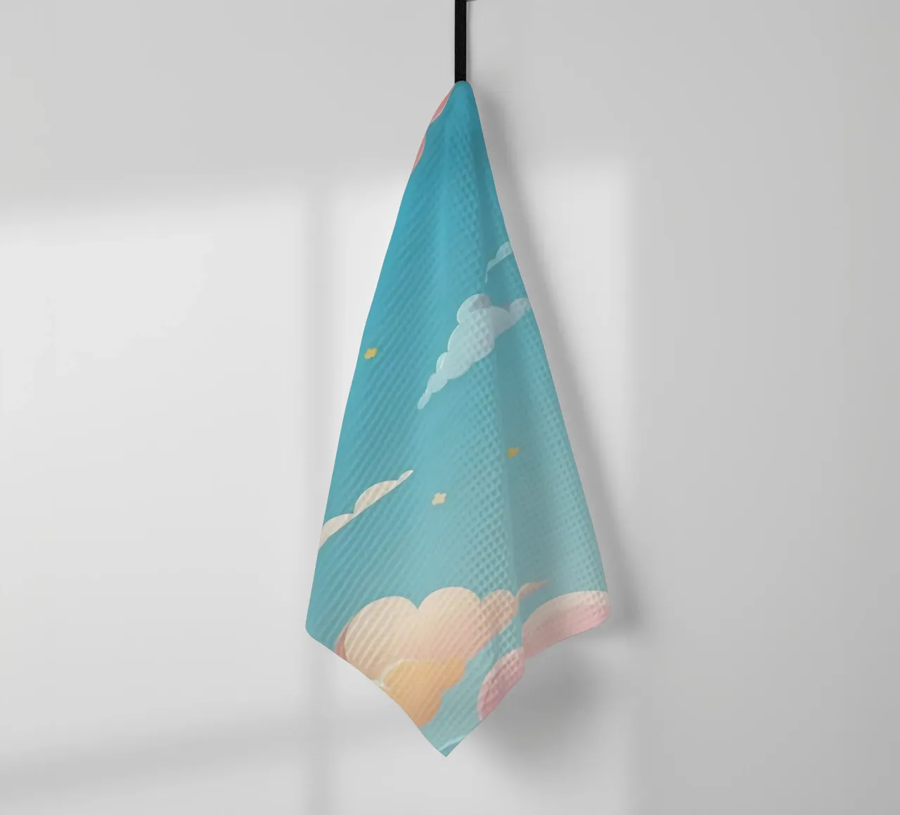 pastello Nuvole e stelle colorate riempiono il cielo canovaccio da cucina da DesignDoodle