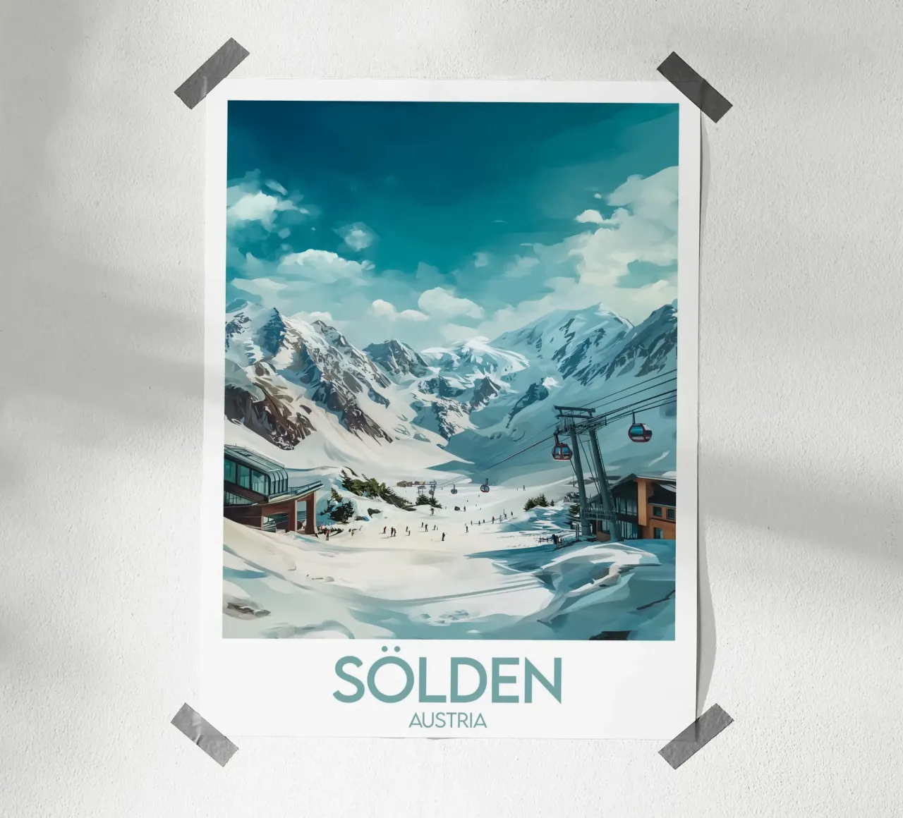 Sede di Sölden poster con telaio in alluminio da Frame the World