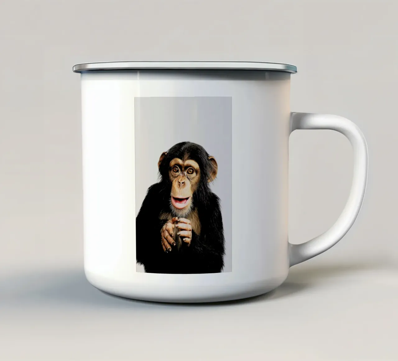 Chimpanzee taza de esmalte de Paws & Claws