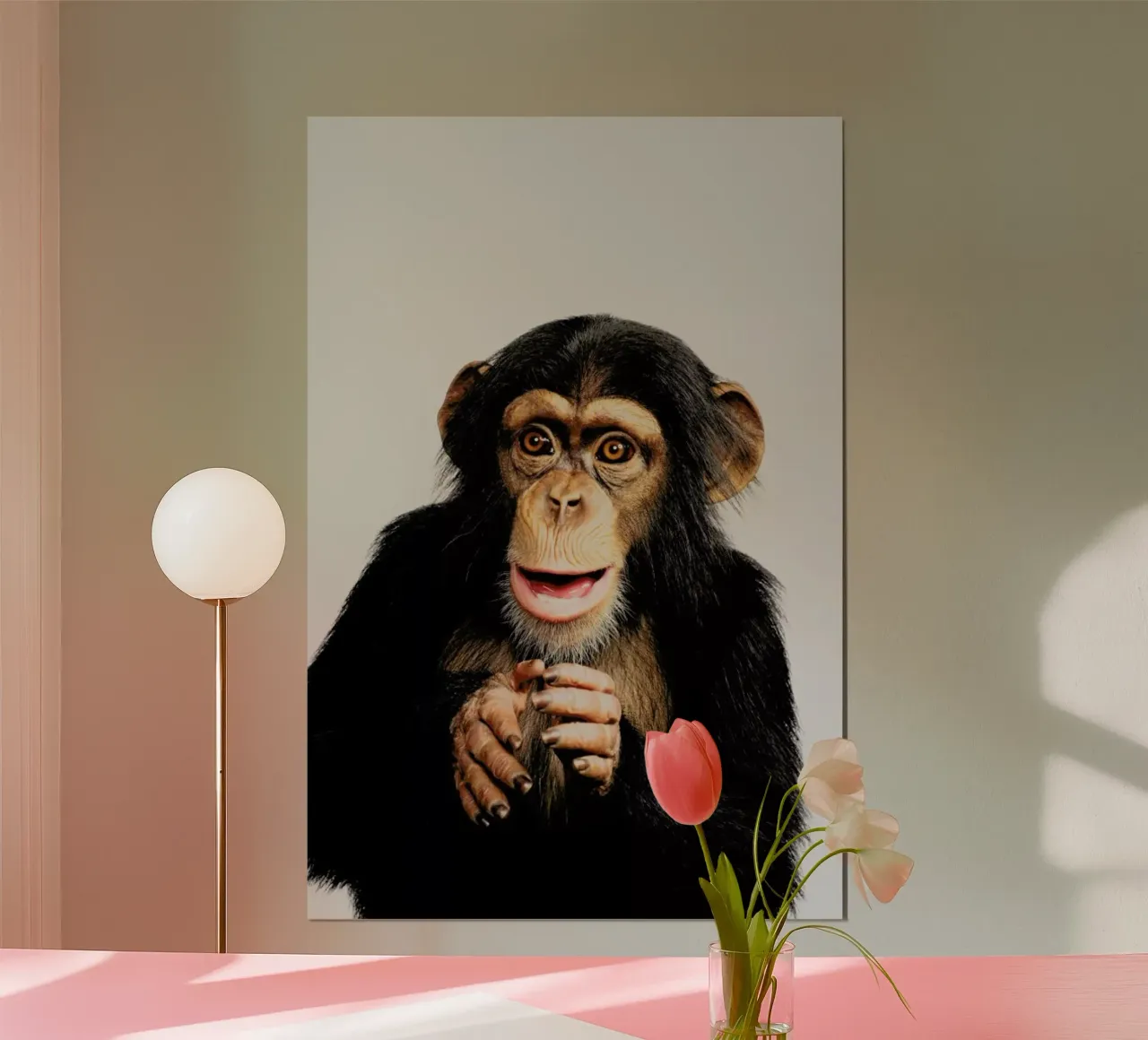 Chimpanzee poster con telaio in alluminio da Paws & Claws