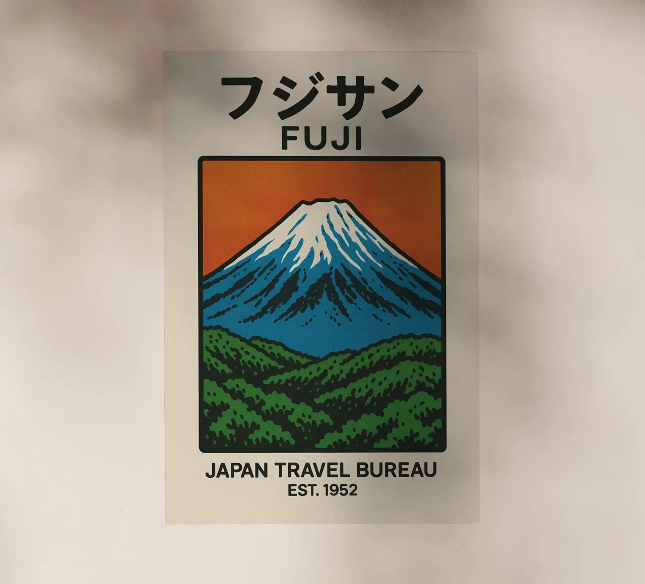 World Icons – Retro Travel Series - Fuji View pellicola backlit da Studio Mooodz