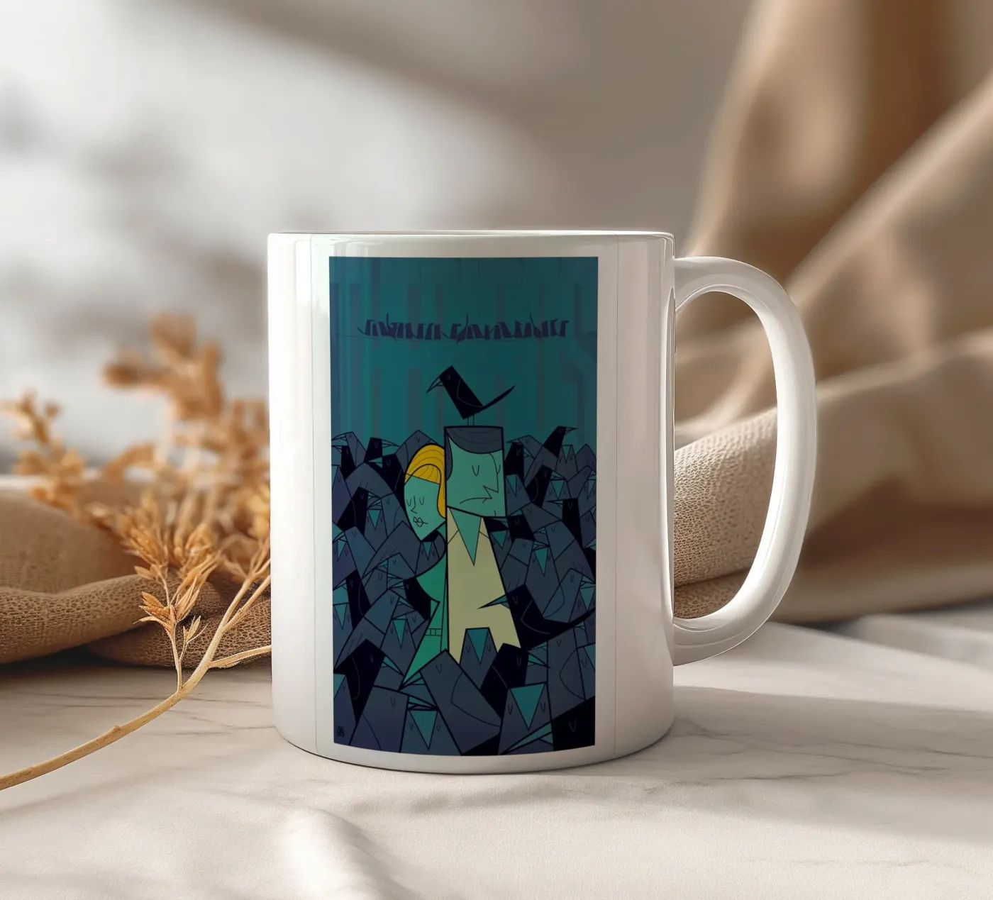 Birds ceramic mug by Ale Giorgini