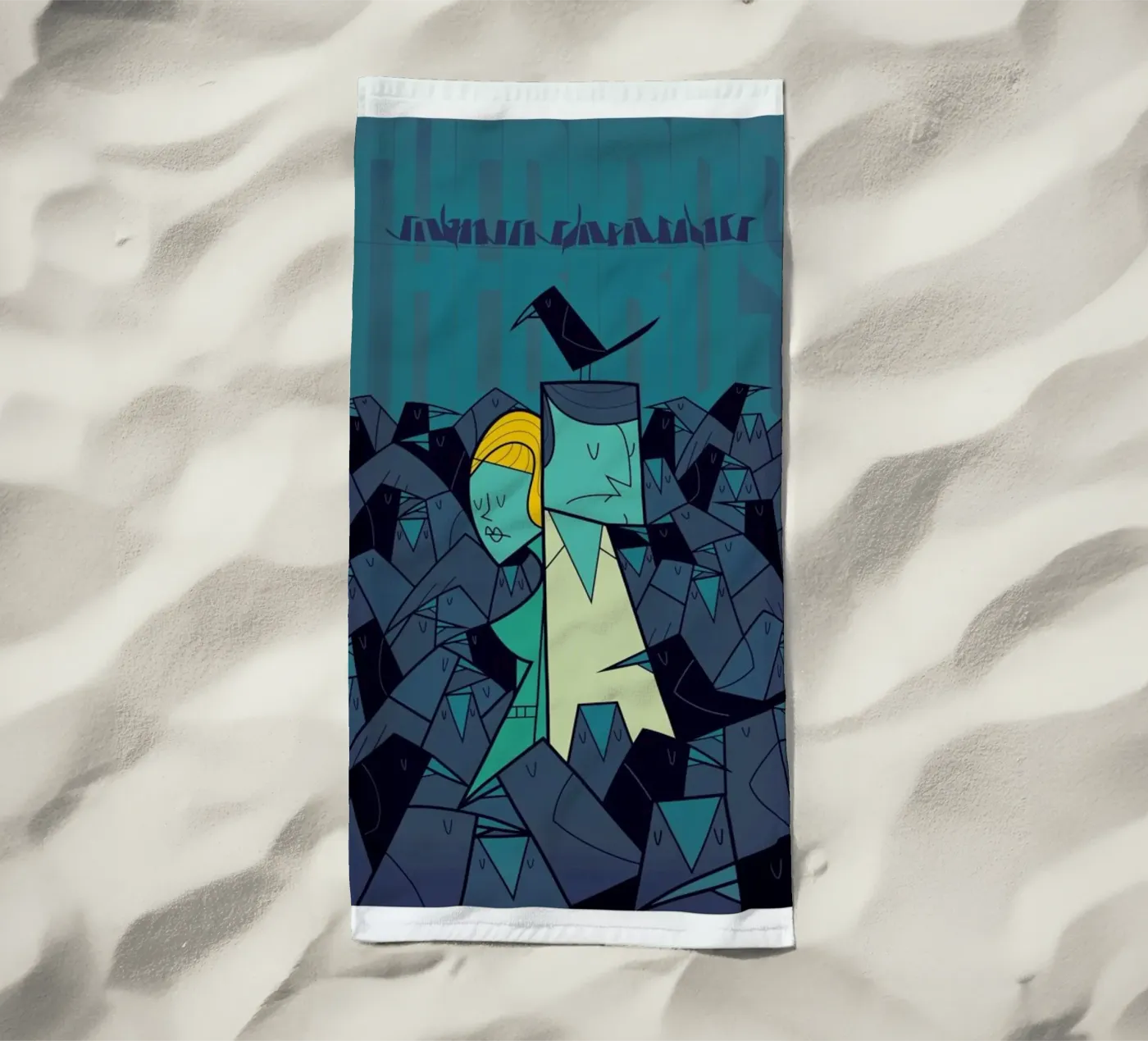 Birds beach towel by Ale Giorgini