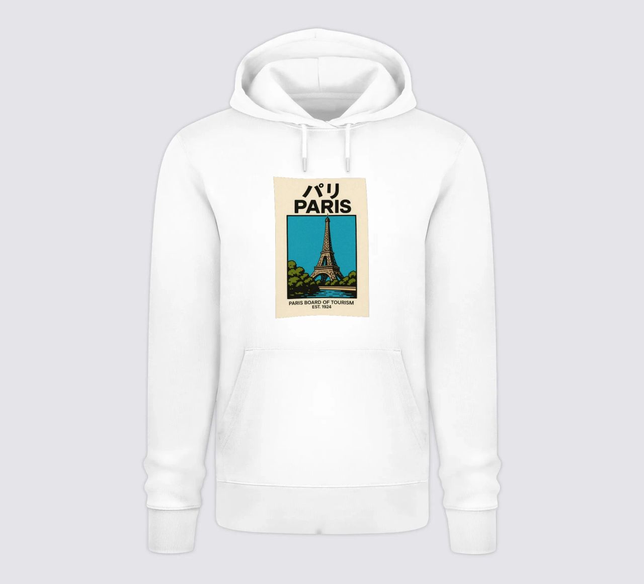 World Icons – Retro Travel Series - Eiffel View felpa con cappuccio da Studio Mooodz