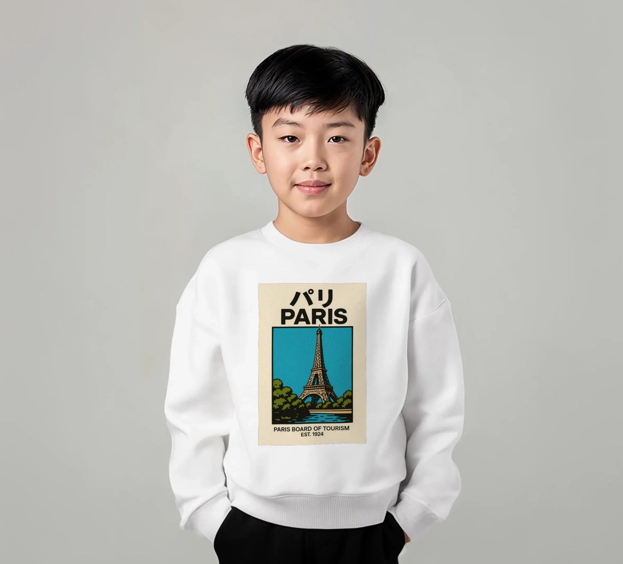 World Icons – Retro Travel Series - Eiffel View felpa bambino da Studio Mooodz