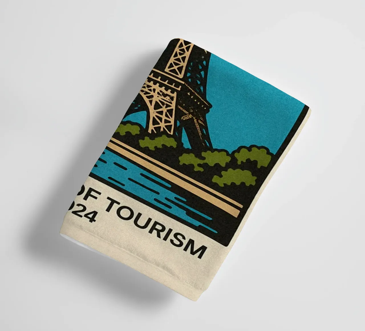 World Icons – Retro Travel Series - Eiffel View towel by Studio Mooodz