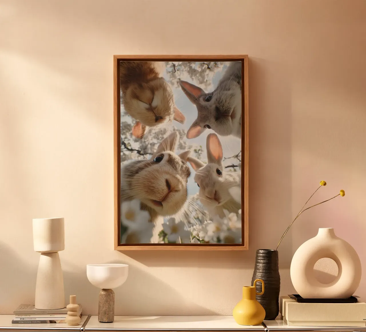 Spring greetings from the rabbit gang canvas by M-Ulrich-Digital Art
