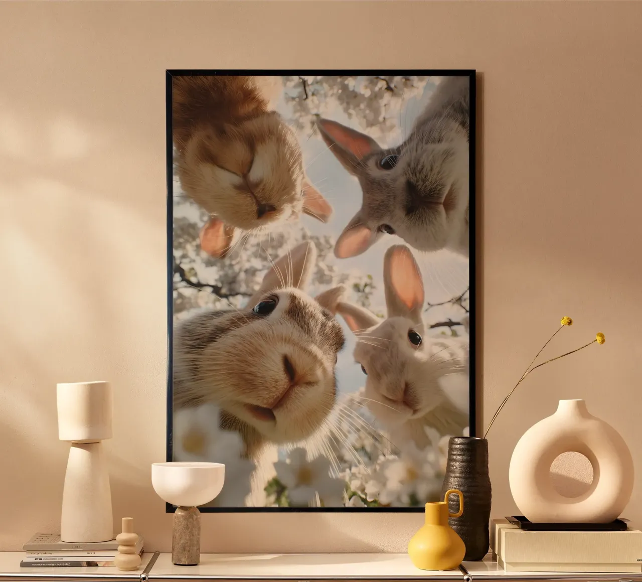 Spring greetings from the rabbit gang hahnemühle by M-Ulrich-Digital Art