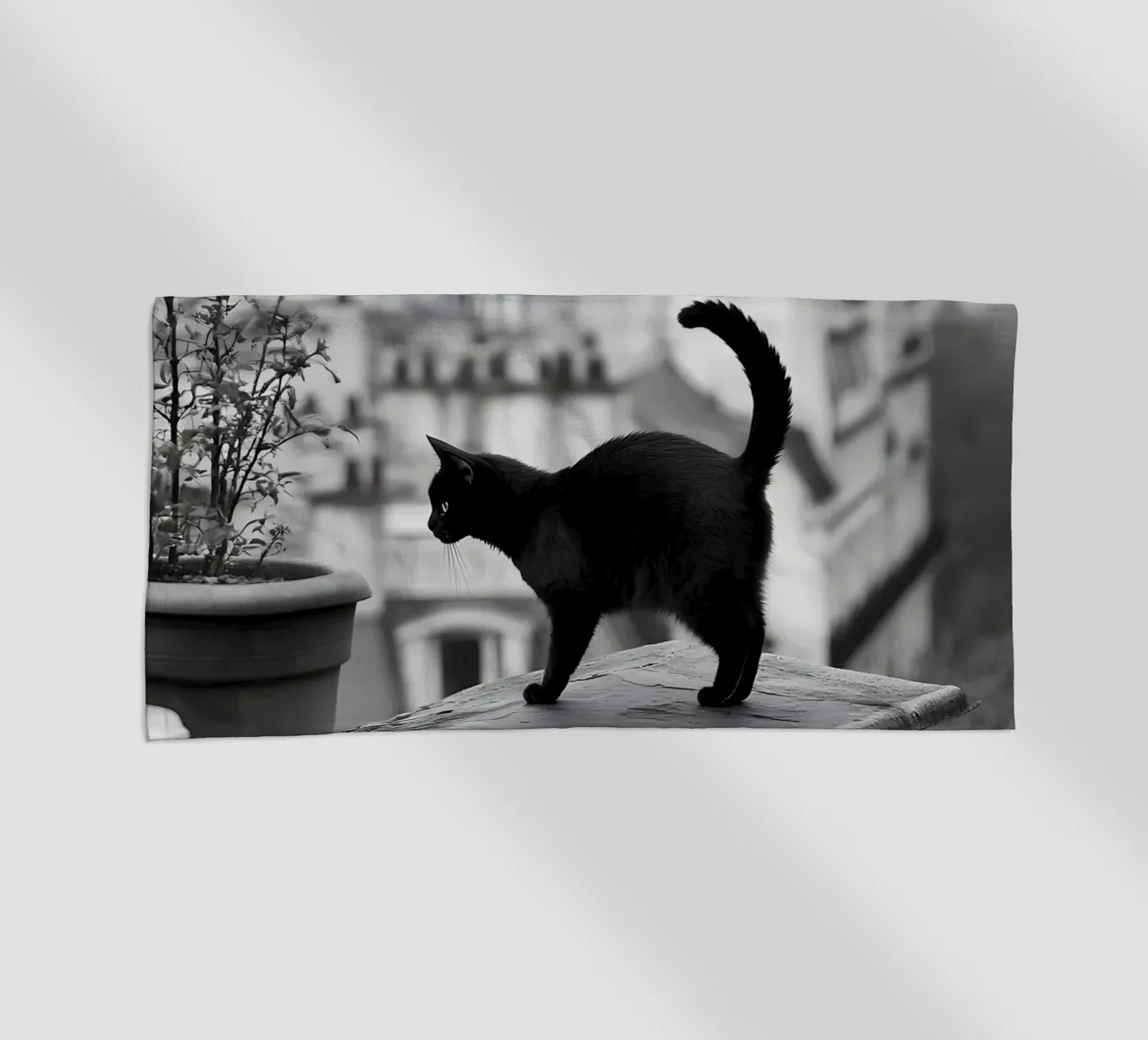 Passerella sui tetti di Parigi telo mare da M-Ulrich-Digital Art